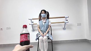 Hs021-an Asian Girl in School Uniform Was Disciplined