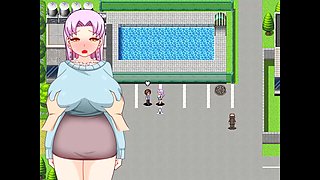 Investigator babe deals with sounds in the NET cafe