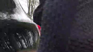 Julie Strips Naked on the Side of the Road and Squirts