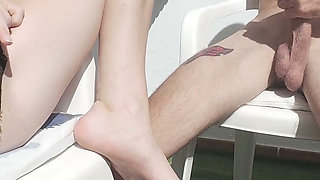 I Cum on My Step Daddy's Face Outside on the Balcony on Holiday