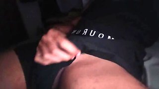 Hot Latino Guy Jerks His Big Black Cock in Tight Gym Clothes - Loud Moaning Solo on Bed