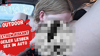 Lesbian Car Sex Escalated! Face and Mega Public Walk! Construction Workers Are Freaking Out!