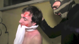 Satanic and perverse procession transforming two young guys into sex slave