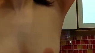 Fresh G Cup Brunette Office Beauty Gives a Double Peace Sign During Oral Before Her First Creampie.1st