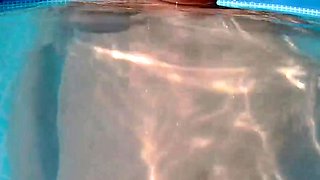 Skinny Dipping and Teasing in the Garden Pool - Amateur Teen