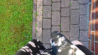 Walking with My Feet on the Grass and Showing Them to You up Close