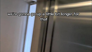 Shy Girl Gets Convinced in Elevator to Swallow a Stranger's Cum