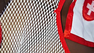 Horny Nurse, All Excited, Busy with a Big Dick to Fuck Her Ass