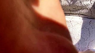 Pregnant Russian Babe Plays on Football Court