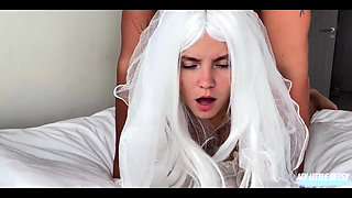 Runaway Bride Gets Fucked Doggystyle and Gets a Juicy Load of Cum in Her Mouth