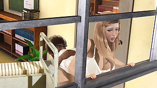 Licking Pussy of a Young Library Worker Before the Worktime Start