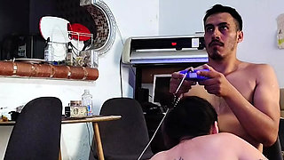 Playing Video Games the Mature Woman Gets to Fuck and Have Hard Sex in Four Saggy and Huge Tits