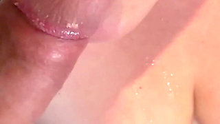 Intense Amateur Cock Sucking Close up View - Cum on Tits End
