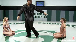 Last Years Champion Takes on Hot Blond with Huge Tits Dominates Her, Fingers Her and Fucks Her