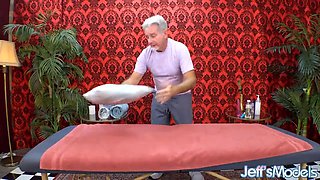 Chloe Klein Sucks Masseur's Cock While He Rubs Her Fat Pussy