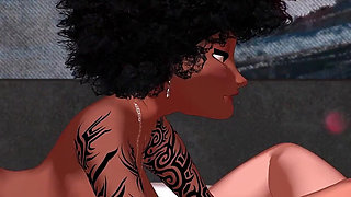 Ebony's Big Black Ass D24 Threesome