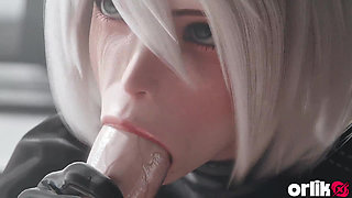 White haired babe  loves a good dick