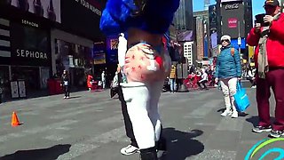 Big titted reality tv star ass fucked in public