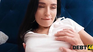 Beautiful babe gets rid of her debt with a penis inside her pussy