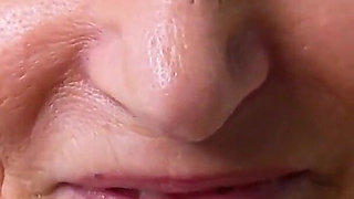 Granny Claire From the Usa Spreads Her Tight and Pantyhosed Pussy on the Stairs