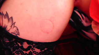 Lesbian sex with dildo - strap-on fuck!