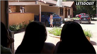 Gina Valentina, Karlee Grey And Cindy Starfall Dirty Foursome At The Car Wash