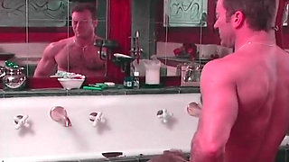 Seductive Brunette in the Bathroom: Passionate Oral Delight