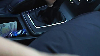 Handjob Risky Car Play - Real Couple