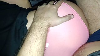 Close up pussy, step mom shares bed, cum inside pussy
