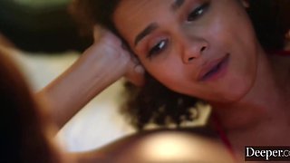 Sensual threesome with perfect Ebony babes Shy Alina and Harley