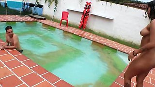 Vayolet Neighbor Surprise Fuck Pool Sex - Big Ass MILF Cheating Wife Rough Blowjob