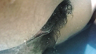 Hot Wife Big Pussy Standing up on Water, Homemade Sex & Hairy Pussy Close up Carrying