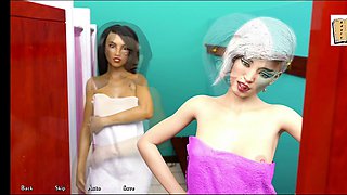 3D animated cartoon porn featuring a young blonde teen with small tits