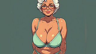 Sexy Curvy Matures Bra and Panty Art