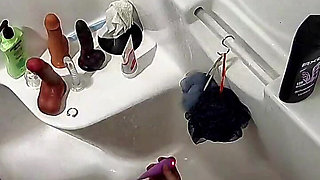 PAWG MILF Toys Pussy in the Shower