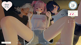 Hentai Game - Gyarus Night Over to My Apartment - Foursome Hentai Scenes