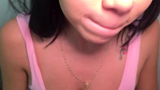 Sexy Latina babe works on my cock with her mouthm then bends over and begs me to fuck her from behind