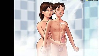 Intense Sex with Stepmom in the Shower Dubbed