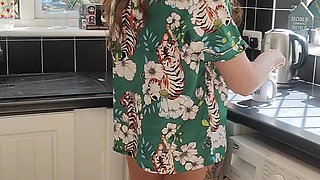 The Flashing Hotwife Gets Creampied in the Kitchen