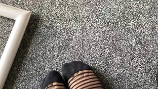Flexible foot fetish masturbating with feet and hands