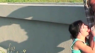 Nasty outdoor sex - old horny fucks teen silly girl Misha Dull (aka. Michaela Stankova) outdoors