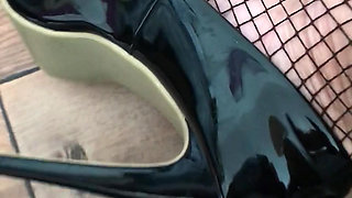 intense cum in fishnet stockings
