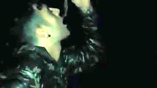 Swallowing Cum From Straight Friends Condom in the Camp and Quick Jerk off