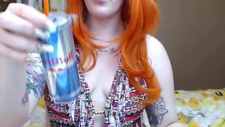 Skinny pierced amateur redhead rough fucking huge toys