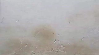 Marianna on Her Knees - Taking Hot Cum in Her Mouth.