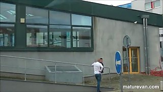 Chubby granny picks up young cock in Mature Van