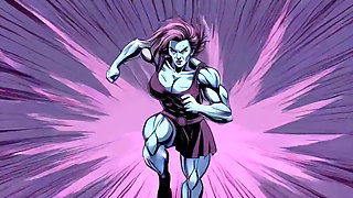 Ai Athletic Women in Cartoon Scenes