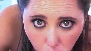 Cute brunete Hope Howell like blowjob in 69 position and cum swallow