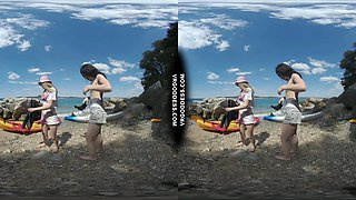 Matty and Josie Kayaking on Vacation — Hiking Nude on an Abandoned