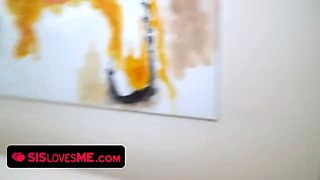 Nasty step-brother will tell on stepsis if she doesn't drink his cum
